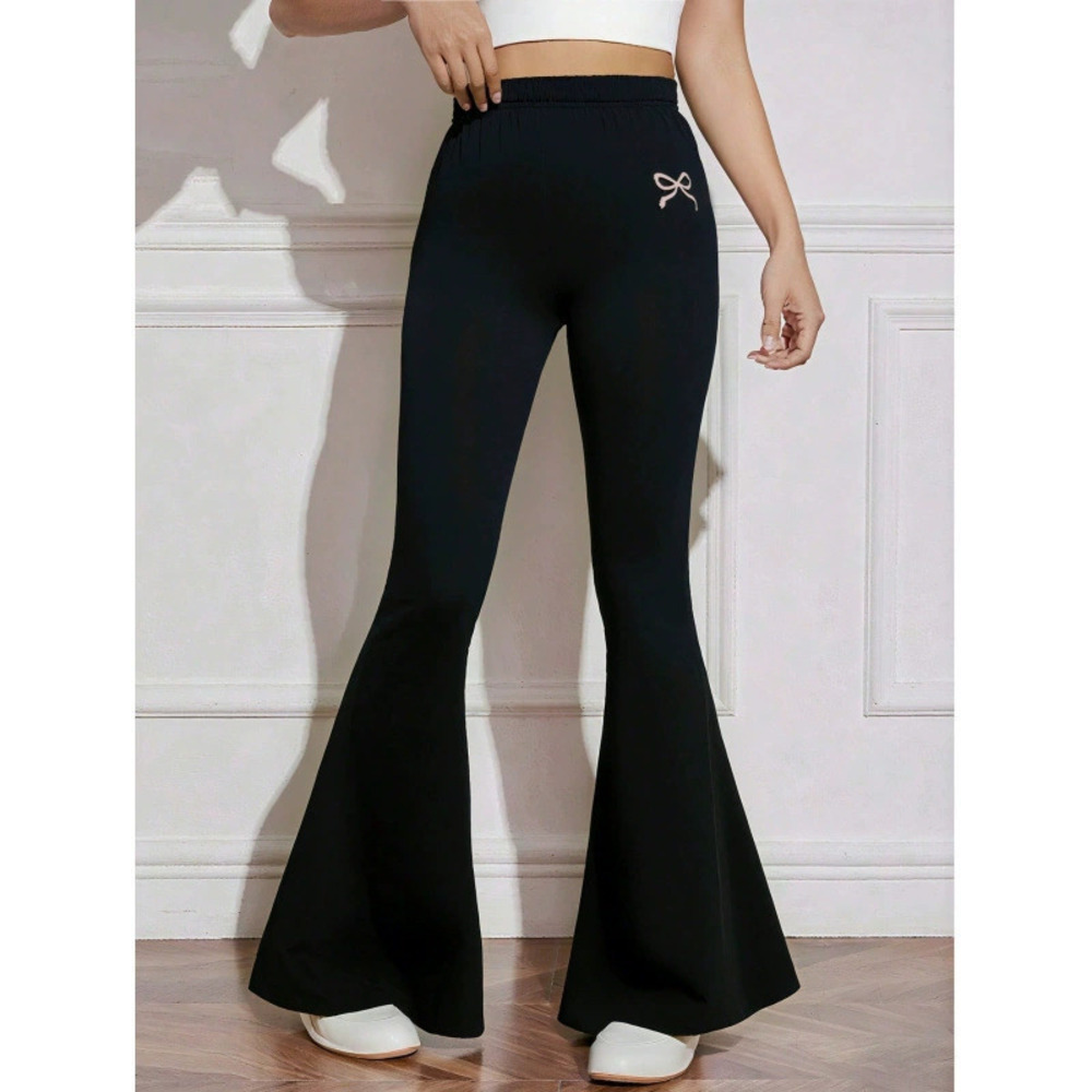 ZARA Casual Solid High Waist Stretch Yoga Pants Bootcut Athletic Leggings